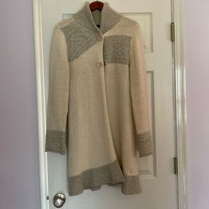 Prana duster crème sweater, size medium